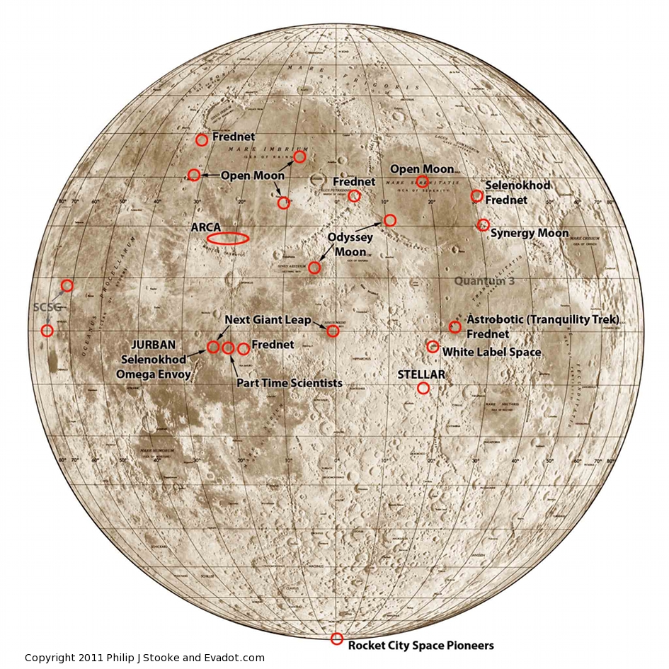 Map Of Moon Landings